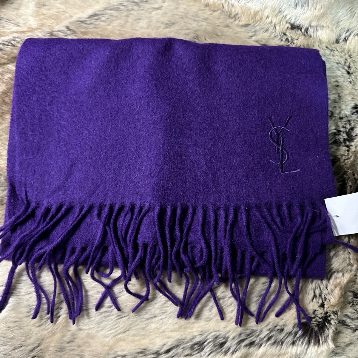 NWT Yves Saint Laurent YSL Unisex Wool Scarf 100% Authentic | eBay