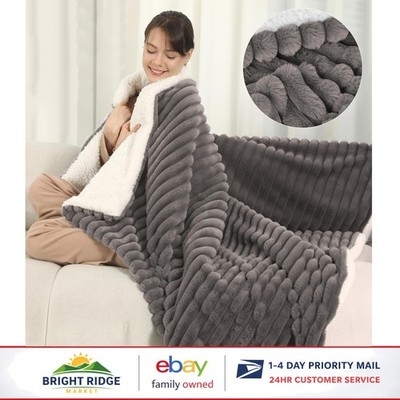 Electric Throw Blanket 50x60 Inches, Fast Heating Faux Fur & Sherpa Design