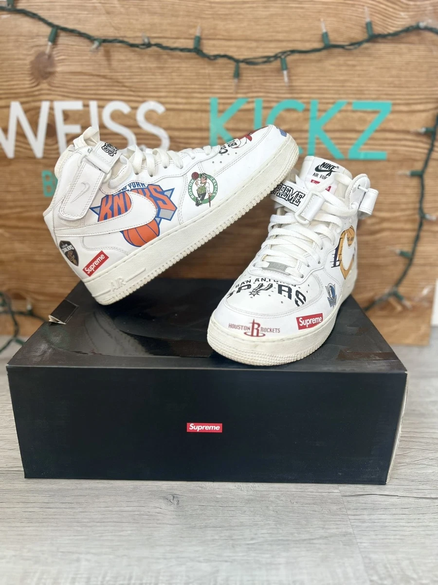 Nike Supreme x NBA x Air Force 1 07 Mid White for Sale