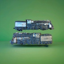 Vintage 2 Auburn Rubber Co Black Train Engine 525 Railroad Toy