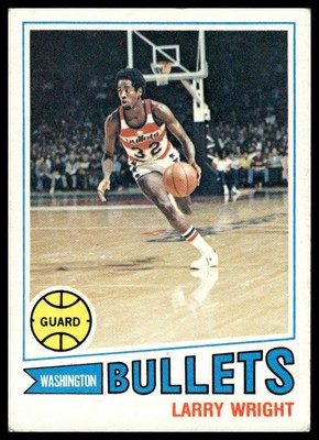1977-78 Topps #112 Larry Wright RC White Backs Washington Bullets