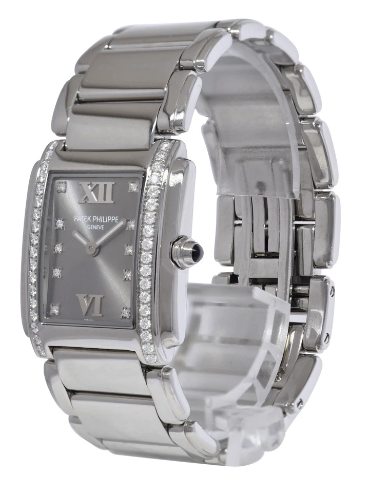 Reloj para dama Patek Philippe Twenty~4 esfera gris acero y diamante 24 4910/10A Foto 3 de 4