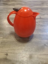 1980s Vintage Leifheit Slany Design Red Columbus Thermal Carafe, Made In Germany