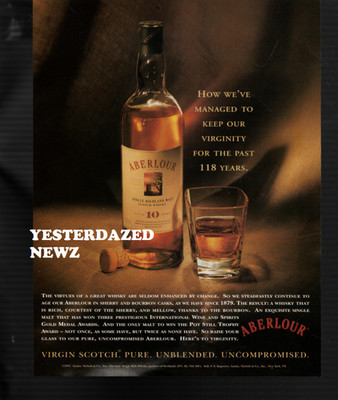 1997 Print ad for Aberlour Single Highland Malt Scotch Whiskey