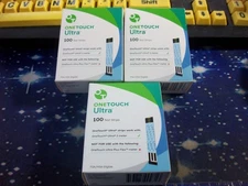 300 ONE TOUCH ULTRA TEST STRIPS 3 x 100, SHORT EXP 12-31-25, GOOD SEALED BOXES
