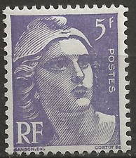 N° 883**  5Frs VIOLET TYPE MARIANNE DE GANDON