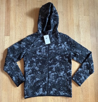 Nike Tech Fleece Windrunner Men Size Small Black Grey Full Zip Hoodie HV5055-060