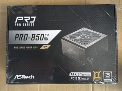 ASRock PRO 850G Power Supply - 850W 80 Plus Gold Certified, ATX 3.1 & PCle 5.1 
