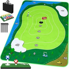 6x5Ft Golf Chipping Mat, Battle Royale Golf Game Set with Hitting Mat, 20 Grip B