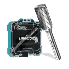 Carbide Burr Bit SB-5, Double Cut Die Grinder Bits 1/4" Shank, Tungsten Carbide 