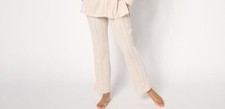 Cuddl Duds Size M Oatmeal Comfort Ribbed Lounge Pant A653740 NWOT