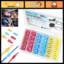 200 Pcs Nylon Spade Quick Disconnect Connectors Kit - Insulated Electrical Termi