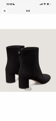 Stauart Weitzman Black Suede Leather Wynn Zip Bootie 60