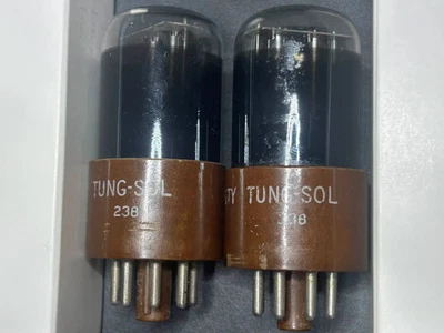 TungSol JAN CTL 6SU7GTY Matched Pair NOS Quality Code Matched Black Glass - Image 1 of 4