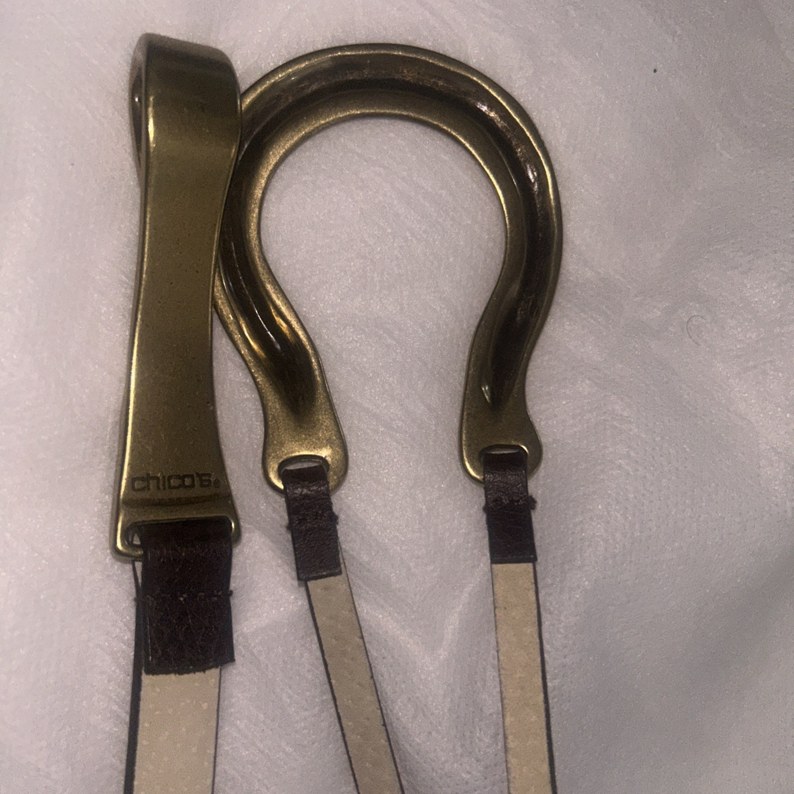 CHICOS Brown Leather Adjustable Back (Hook Belt) … - image 9