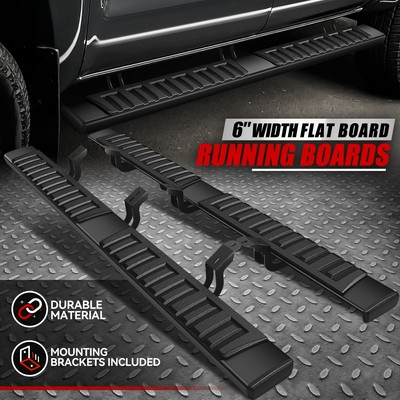 For 05-23 Toyota Tacoma Double/Crew Cab 6'' Flat Side Step Bar Running Boards