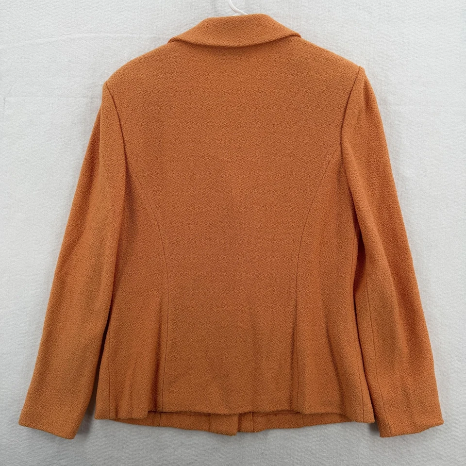 Женская куртка St. John Collection 12 оранжевый вязаный блейзер сделано в США золотые пуговицы - Изображение 2 из 4