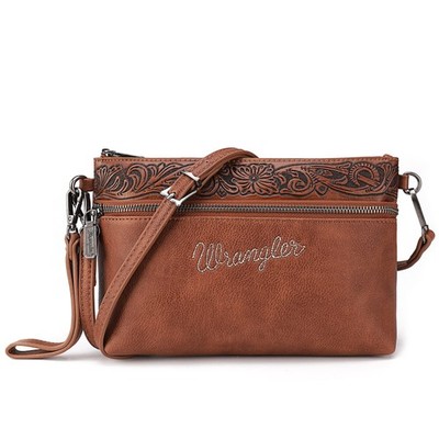 Wrangler Clutch Wristlet Purse Western Crossbody Bags Tooling Pattern Wallet ...