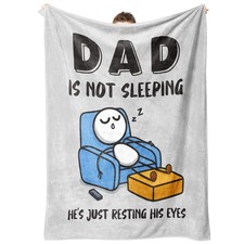 Funny Dad Blanket 60x50 Gray - "I'm Not Sleeping" Birthday Gift for Husband