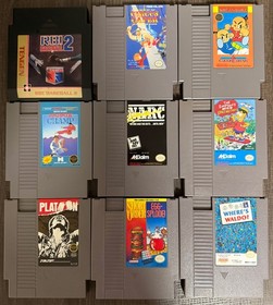 NES Game Lot (18) Authentic & Tested &ndash; Commando, Toobin, Super Sprint, Yo! Noid