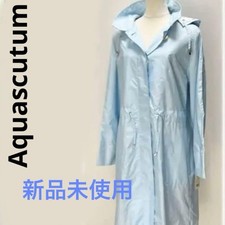 NEW AQUASCUTUM BLUE Long coat with detachable hood, made from ultra-durable mate