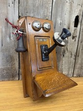Rare 1901 Sumter Oak Picture Frame Half Moon Top Wall Telephone Excellent!