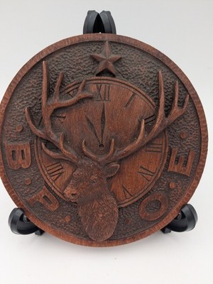 Elks Lodge BPOE Vintage 6in Composite Wood-like Large Emblem. Rare