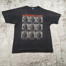 Vintage Star Wars Darth Vader T Shirt Mens XL Extra Large Black Destressed Y2K