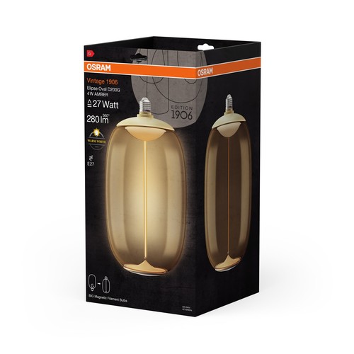Osram Vintage 1906 LED BIG DECORATIVE BULB WITH FILAMENT-MAGNETIC STYLE 4W 827 - Bild 2 von 6