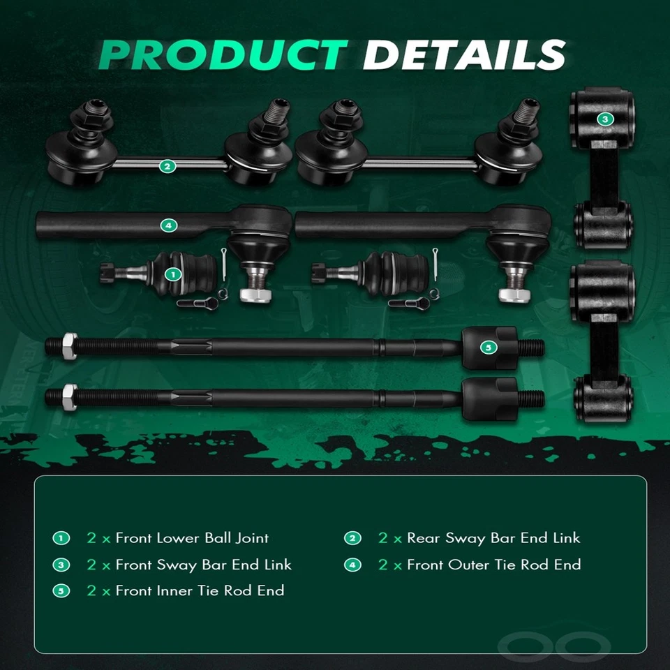 Barra estabilizadora de suspensión de piezas de dirección 10 piezas para Subaru Baja Legacy Outback 2000-06 Foto 3 de 4