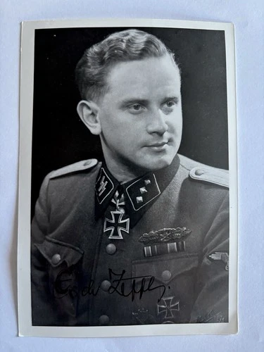 ERICH ZEPPER Knight’s Cross of the Iron Cross Signed Photograph Germany WW2
