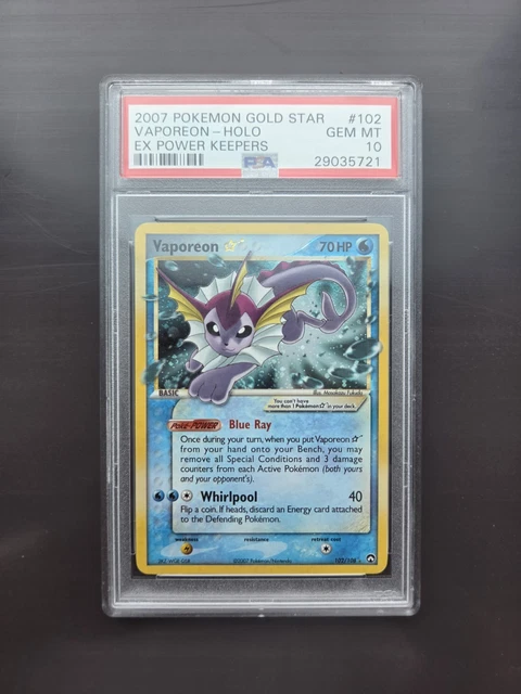 2007 Pokemon Vaporeon Star 102/108 EX Power Keepers Holo