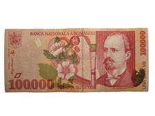 Romania rare banknote 100000 lei 1998. P# 110. seria 001D