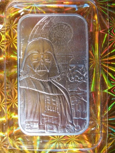 1 oz Royal Mint Star Wars Dark Side Silver Bar Darth Vader .9999 Fine (Sealed)