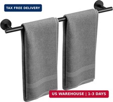 Matte Black Towel Bar, 24 Inch Bathroom Towel Rack Total Length 26-Inch , Towel