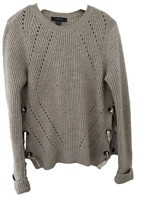 PRIMARK. NATÜRLICHER GROBSTRICK PULLOVER BANDSCHNÜRUNG AN DEN SEITENNÄHTEN. GR M. 10/12