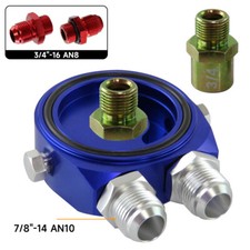 Universal AN10 M20 x1.5 Oil Filter Cooler Sandwich Plate Adapter Blue