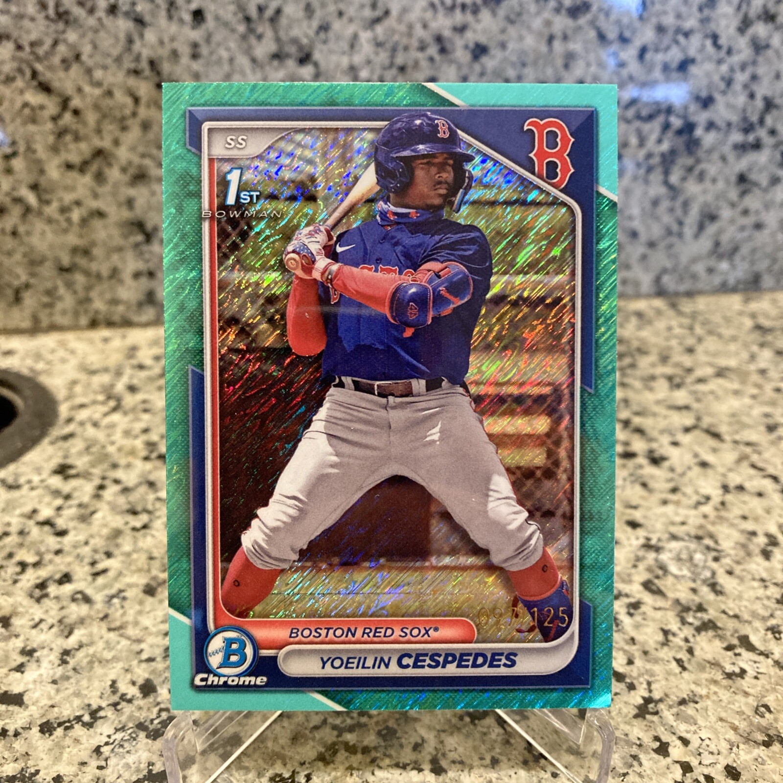 2024 Bowman Chrome Yoeilin Cespedes Aqua Shimmer Refractor /125 #BCP-139 1st