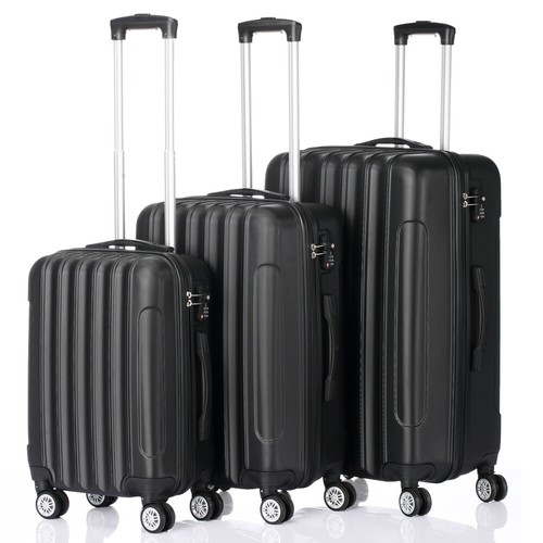 Large Capacity Multifunction Travel Suitcase Black Durable Luggage Bag
