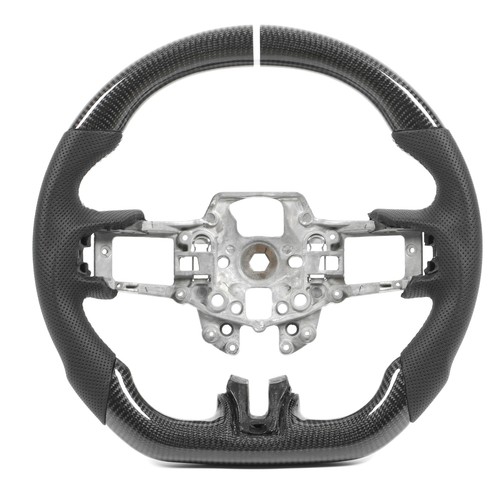 ❀ Custom Carbon Fiber Steering Wheel Perforated Leather Fit For Mustang V6 - Picture 17 of 22