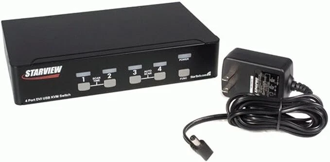 StarTech SV431DVIUAGB Vier (4) Anschluss DVI/VGA, USB & Audio KVM Schalter - Bild 2 von 4