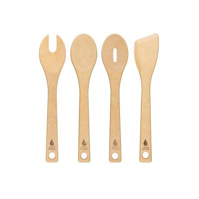 Kitchencraft Natural Elements Holzfaser Küchenhelfer - 4er Set
