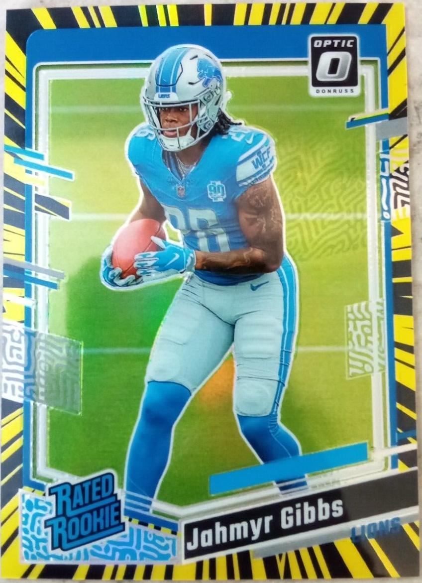 Carte 2023 Donruss Optic Downtown Jahmyr Gibbs - Rookie Detroit Lions - État Near Mint