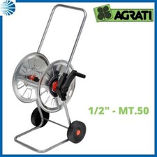 Carrello avvolgitubo avvolgi tubo acqua da giardino 50 mt metallo zincato