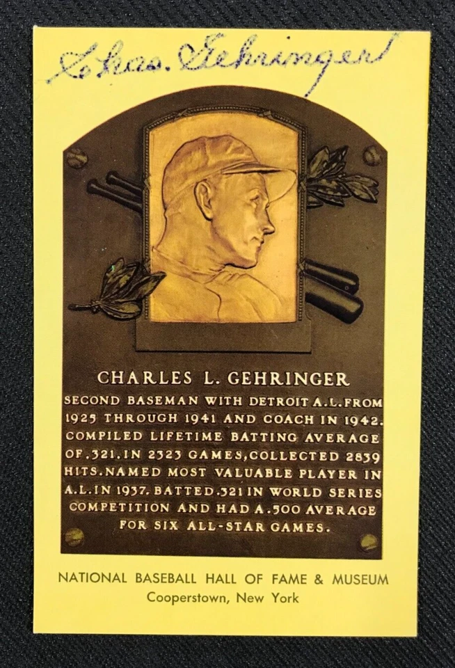 Charlie Gehringer Signed HOF Postcard JSA Certified MLB Detroit Tigers HOF 1949! - Image 2 of 4