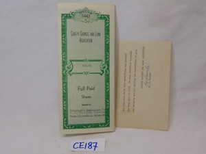 VINTAGE 1940's SURETY SAVINGS & LOAN ASSOCIATION PAPER CHEVROLET DEALERSHIP 