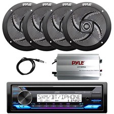 JVC KD-T92MBS Bluetooth Marine CD Radio, Amp, 4x 5.25" 180W Speakers, Antenna