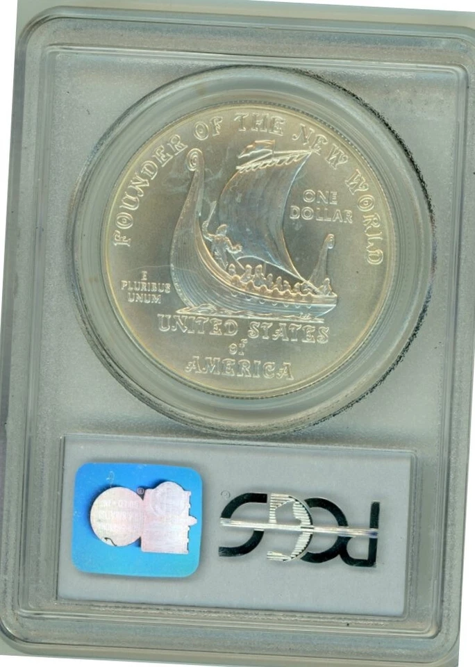 2000P LEIF ERICSON COMMEMORATIVE $1 PCGS MS69 Cert. 21516093 - Image 2 of 2