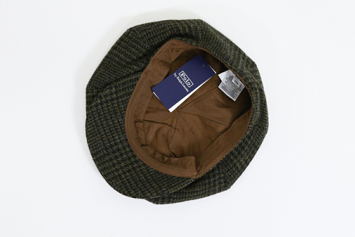 Polo Ralph Lauren Wool Tweed Check Paperboy Cap Driving Hat