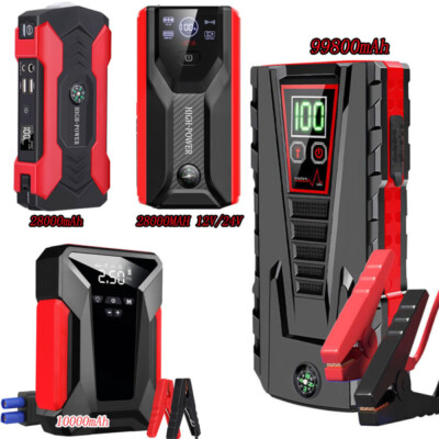 99800mAh Auto Starthilfe Powerbank Jump Starter Notstart Batterie Ladegerät 12V.